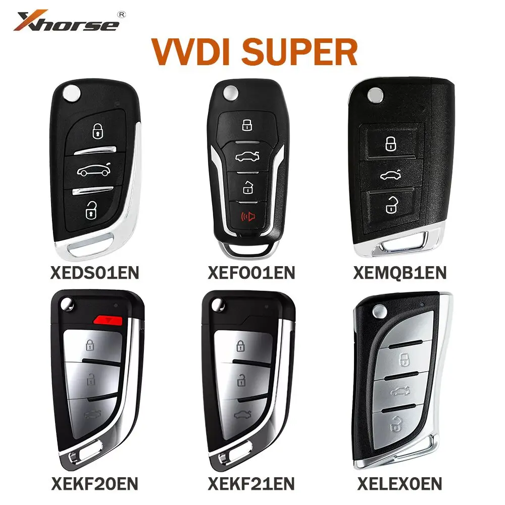 Xhorse Universal XEDS XEMQB XEKF20 XEFK21 XELEXO VVDI Super Remote with Electronic Super Chip Car Key 1/3/5pcs for VVDI Machine car remote key car key
