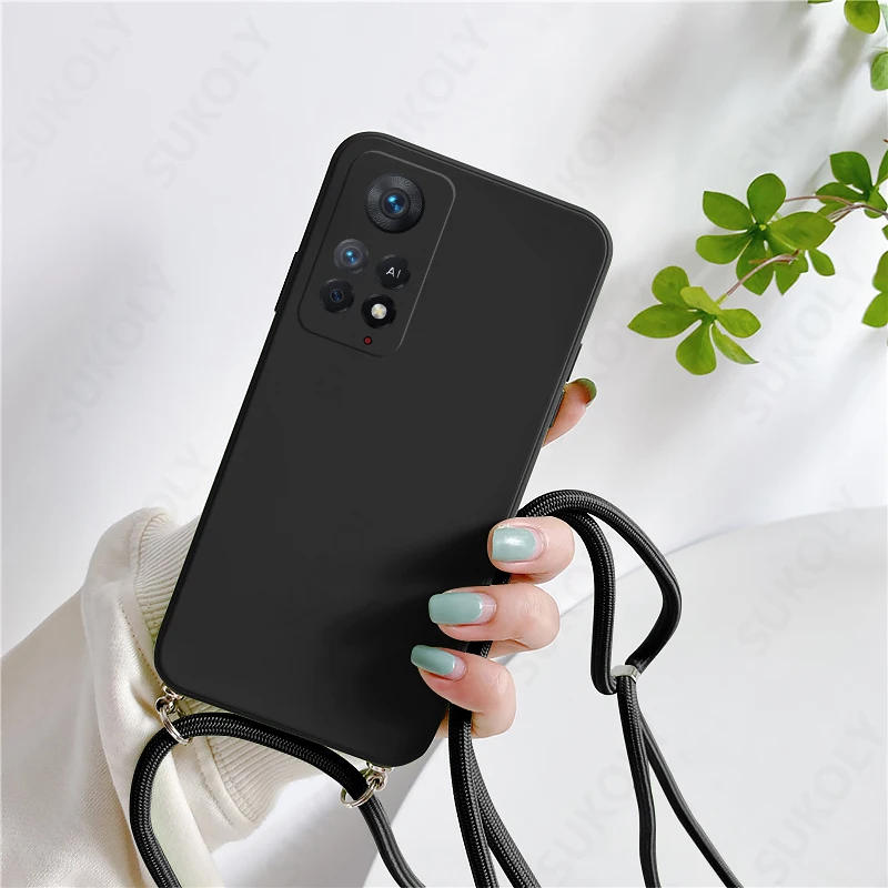 Soft TPU Silicone Crossbody Lanyard Phone Case