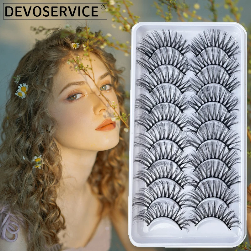 DEVOSERVICE Lashes Makeup 3D Mink Natural False Eyelash Fluffy Dramatic Long Wispies Lashes Extension Eyelashes Maquiagem