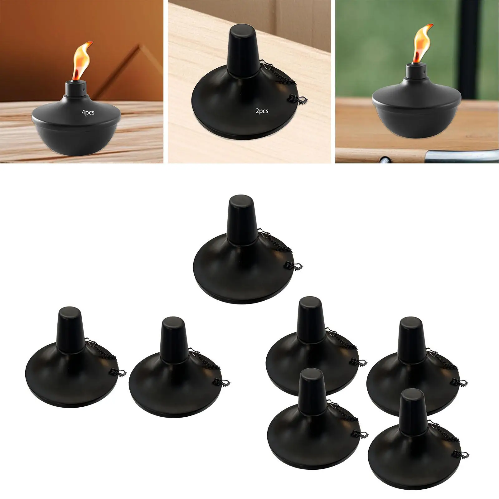 Metal Table Top Torch Outdoor Lightweight High Capacity Rust Resistant Landscape Lanterns Torch for Garden Party Deck Decor Yard