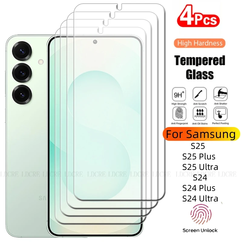 4-Pack Premium Clear Tempered Glass Screen Protector - 9H Hardness