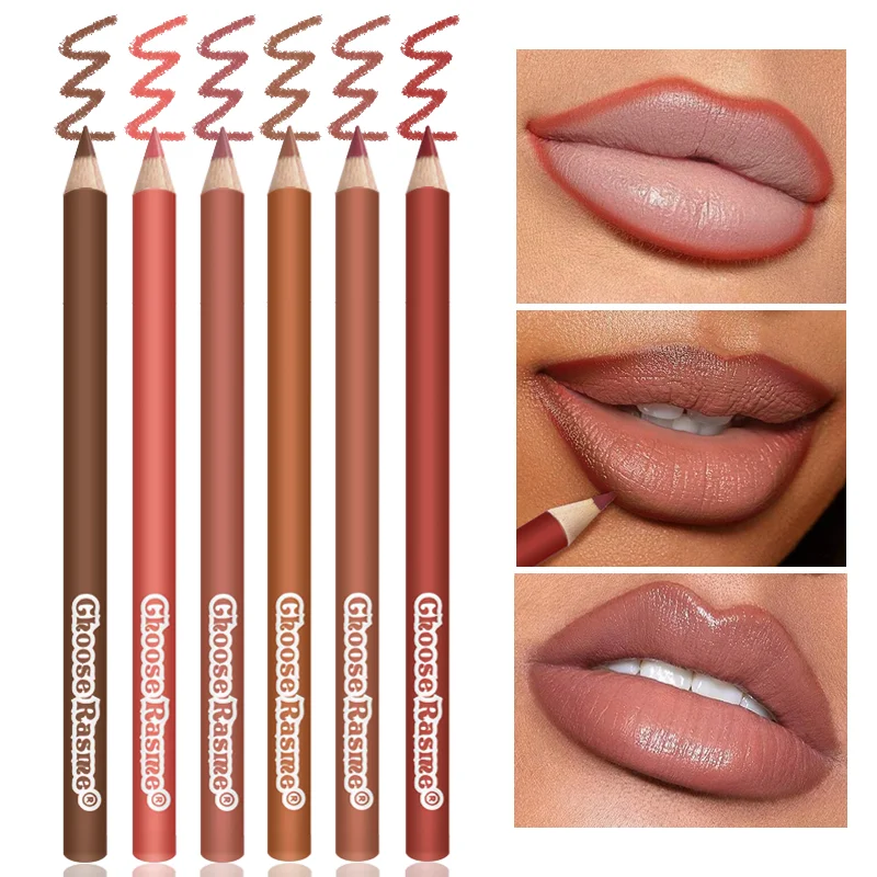 6pcs Long-Lasting Lipstick Set Professional Lip Liner Pencil Matte Lip Gloss Women Valentine's Day Gifts lip liner,lip liner pencil,lipliner pencil,lipstick set,lip liner set,lip makeup set