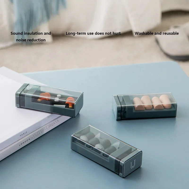 Sleep Earplugs Youpin Soundproof Earplugs Mute Professional Noise Reduction Light Soft Silicone Sleeping foam Travel Earplugs