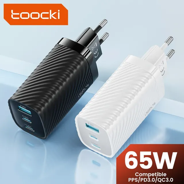 Cargador de teléfono USB tipo C GaN, 65W, para iPhone X, Xiaomi 13, MacBook, carga rápida de alta velocidad, QC 4,0, PD 3,0, tipo C