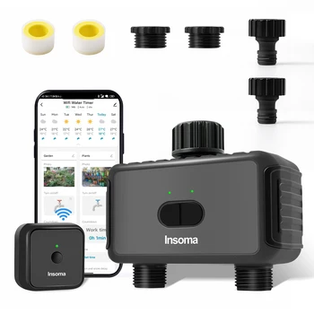 Wifi/Zigbee Automatic Water Timer with Gateway Dual Hose Garden Irrigation Watering System Sprinkler Programmer support Alexa 1