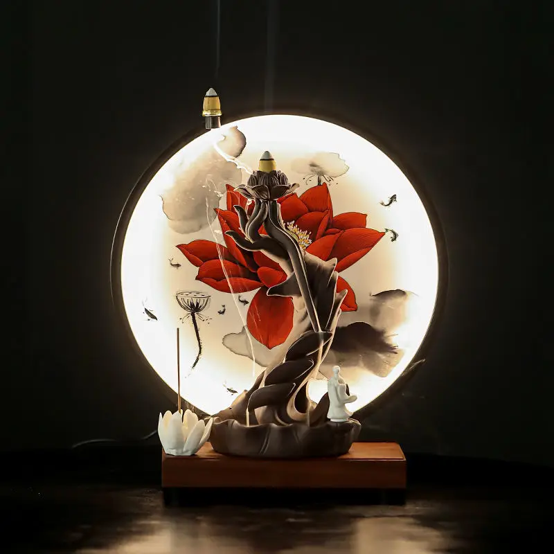

waterfall incensario Smoke Evaporator Creative Essence Diffuser Incense Burner Vaporizer Encensoir Aroma Diffuser AA50IB
