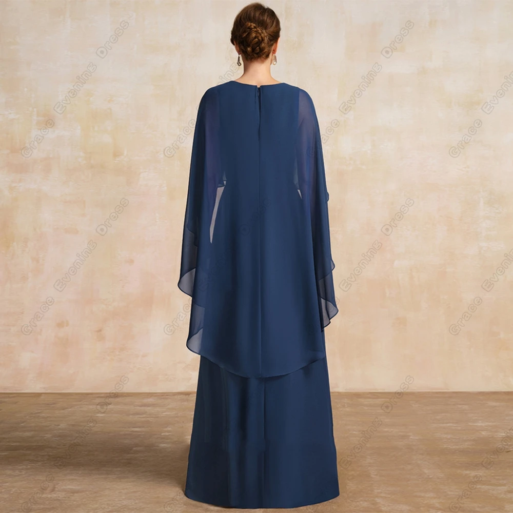 Strapless Mother of Bride Dresses for Women Half Sleeve Wedding Party Dresses with Lace Summer Chiffon Robe De Soir&eacute;e