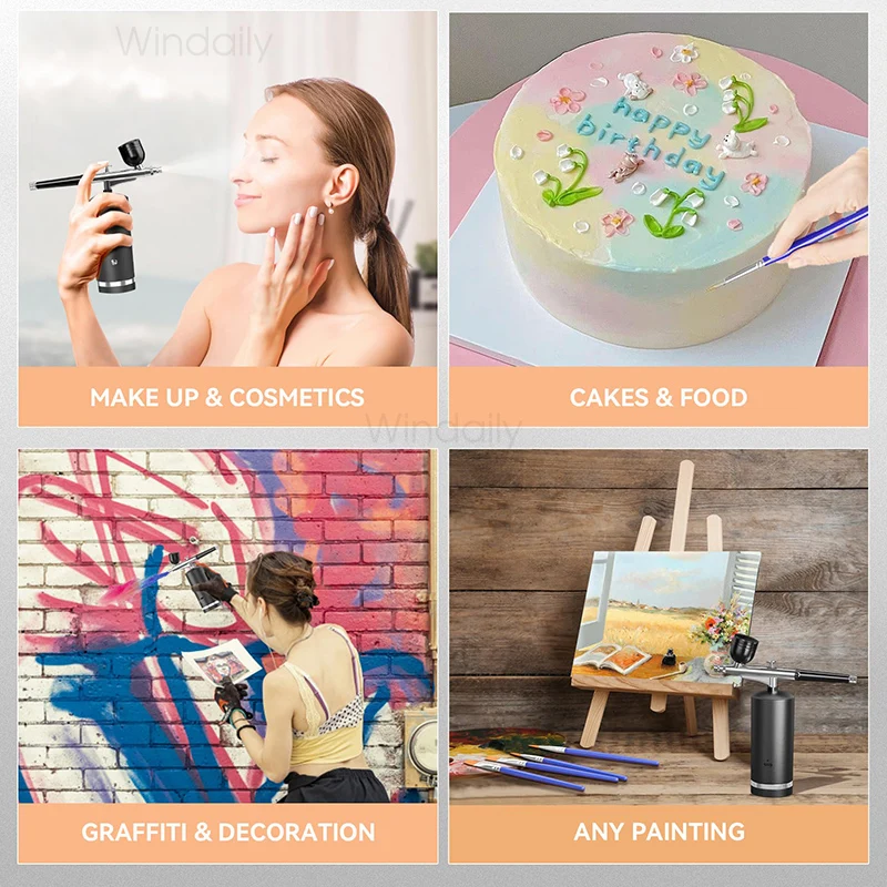 Airbrush Nail with Compressor Portable Air Brush with Compressor For Nails Art Cake Painting Craft Airbrush Nail Art Compressor