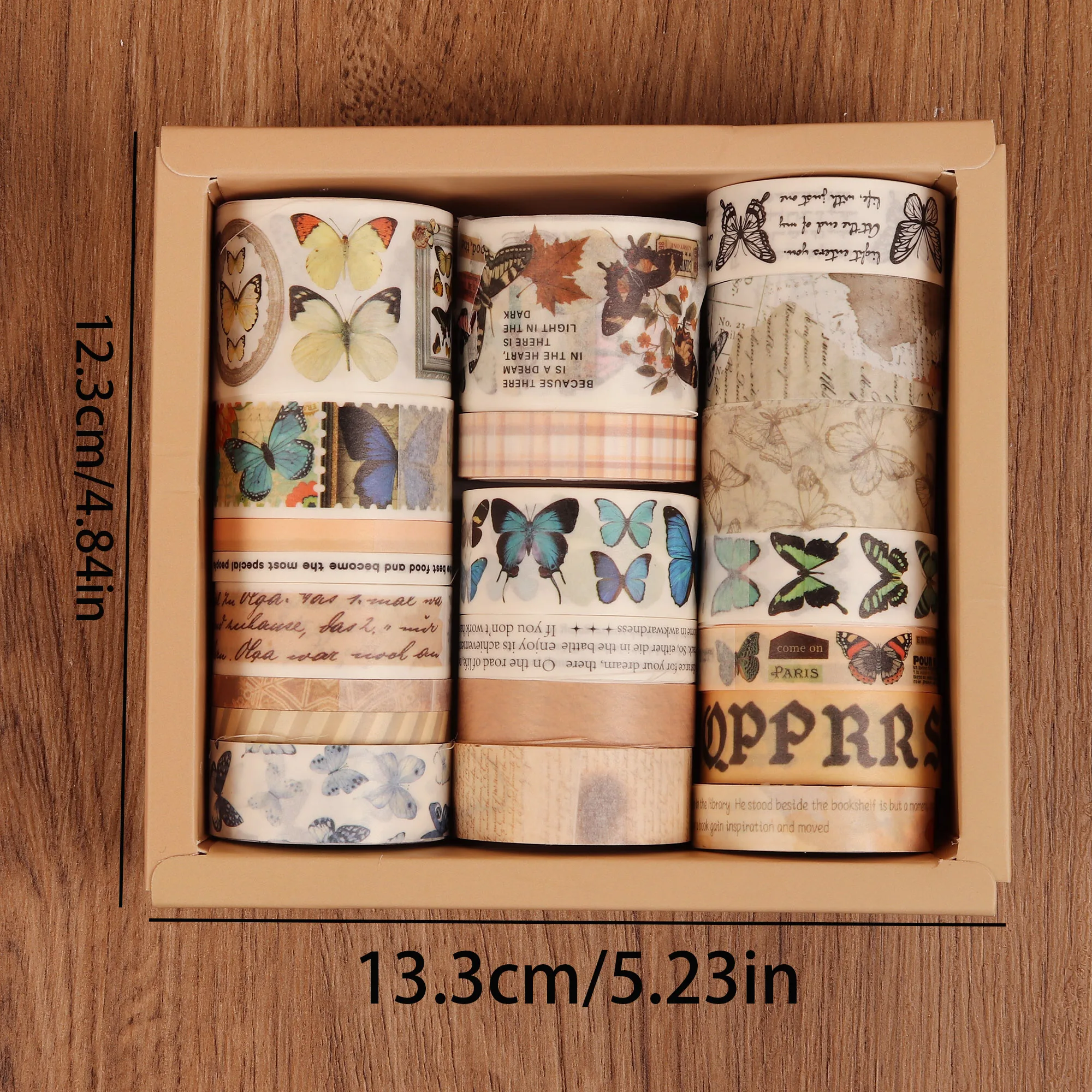 21 롤/세트 Washi 빈티지 숲 행성 테마 DIY 풍경 테이프 세트, 스크랩북, 저널링, DIY 공예 및 선물 포장용