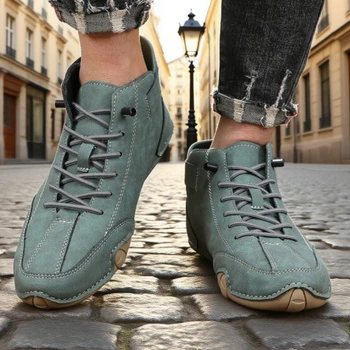 ربيع الخريف الرجال المنخفضة قطع الأحذية العارية المألوف الرجعية الكلاسيكية المضادة للانزلاق عارضة المتسكعون لينة الراحة القيادة أحذية مشي 3