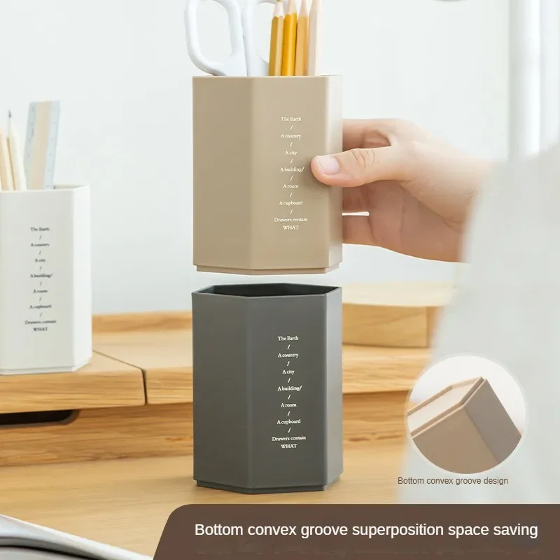Pen Holder Pen And Brush Holder Desk Organizer Brush Holder Creative Hexagonal Pen Holder