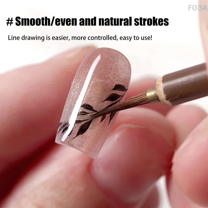 Nail Art Malerei Wölfe Haar bürste Stift Haken Linie Pinsel chinesische Kalligraphie Pinsel Kunst Öl Zeichnung Aquarell Pinsel – Detail 4
