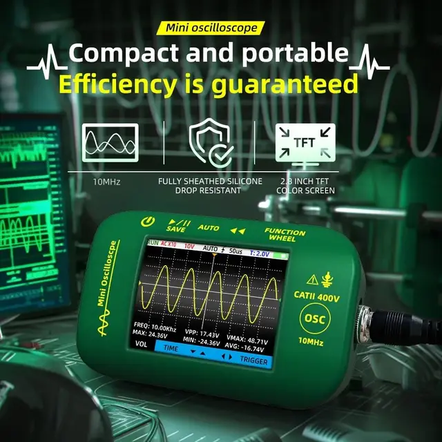 BSIDE OT2 Mini Handheld Digital Oscilloscope 10MHz 48MSa/s 2-in-1 Signal Generator Electronic Repair Tools Graphics Tester 1