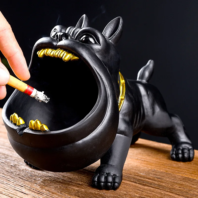 

Creative Big Mouth Dog Ashtray Home Living Room Desktop Personalized Ashtray Fly-proof Dust Can Receive Sundries Desktop Decor