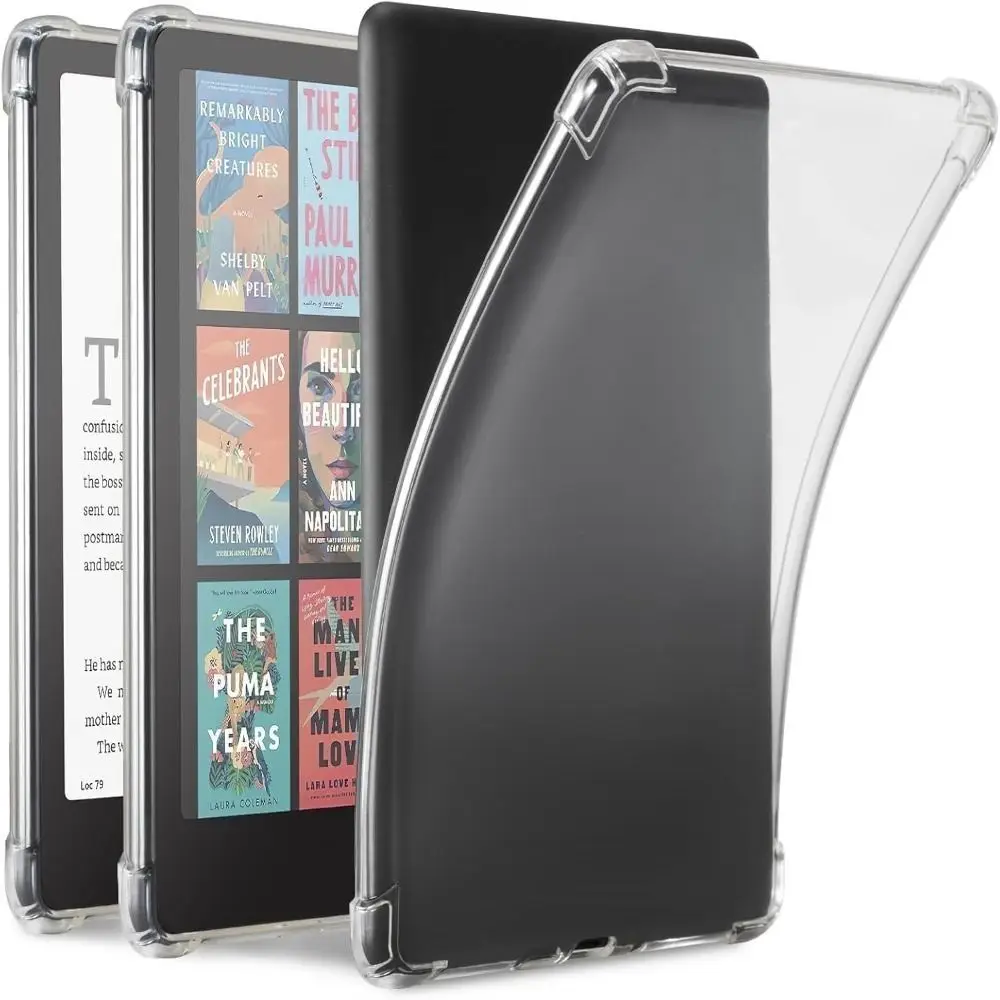 For Kindle Paperwhite 1/2/3/4/5 2024 e-Reader Case Transparent TPU Back Cover 12th Gen Colorsoft C2V2L3 SA568B Protective Shell