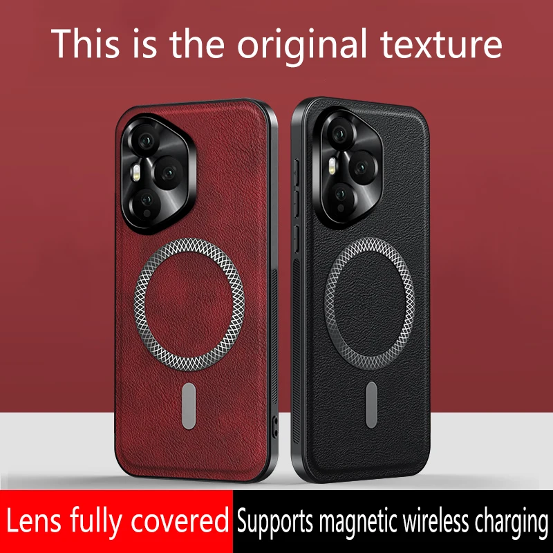 Luxury Leather Wireless Charging Case with Slim Lens Protection and Shockproof Design