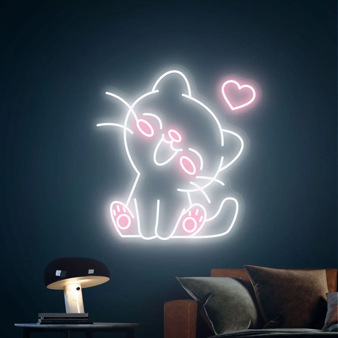 

Cute Cat Led Neon Sign Bedroom Wall Art Decor Animal Lover Gifts Room Night Lamp Cat Birthday Party Wedding Sign Kawaii Light