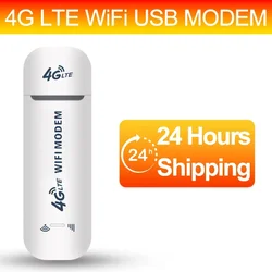 High - Speed 4G Wireless Portable WiFi Router - USB Dongle Modem Stick with Driver - Free Multi - Device Support (4G LTE White)