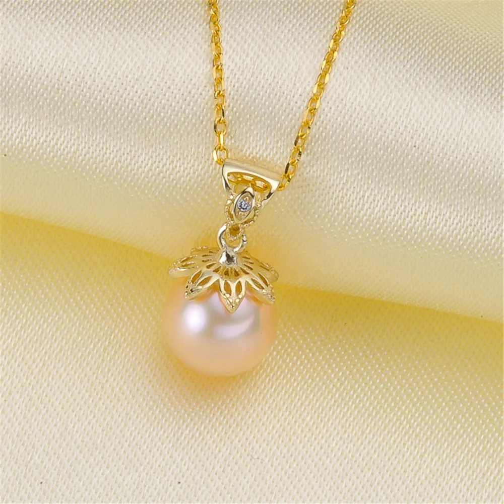 

Classic Pearl Pendant Accessory Mountings 18K Gold-Plating Pendant Settings Jewelry Findings Fittings Connection Bead Caps A300
