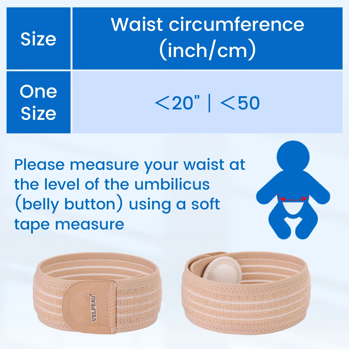 Baby Umbilical Hernia Belt VELPEAU Umbilical Hernia Belt Baby Newborn Belly Button Navel Band with 3 Compression Pads Abdominal Binder Support for Infant