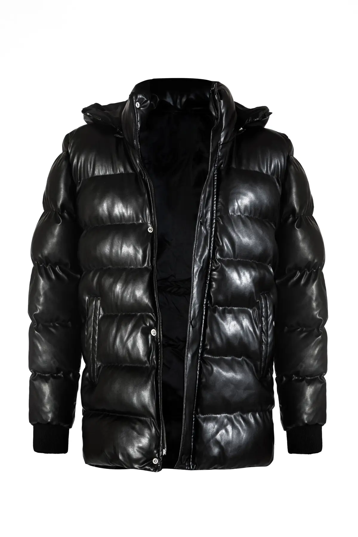 Shiny Fur Hooded Black Parka Winter Wear Inflatable Coat Comfortable Padded Jacket Keeps Warm New Season Dresses From Turkey