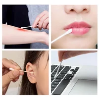100pcs Disposable Double-ended Cotton Swabs for Ear Cleaning and Makeup Removal 2
