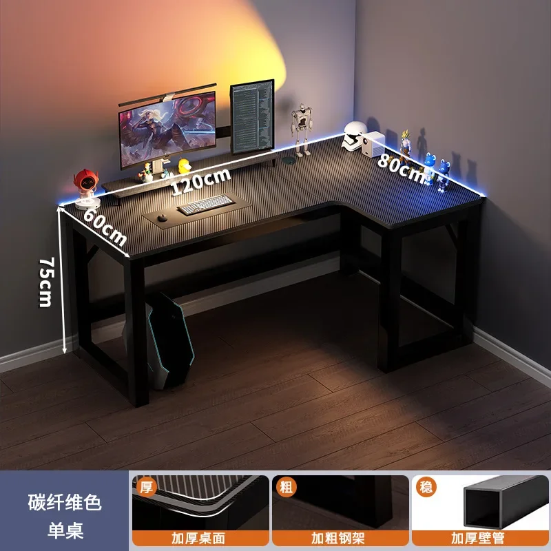 שולחן מחשב עומד בגובה מתכוונן בצורת L למשחקים, שולחן פינתי למשרד, לימודים, תחנת עבודה, שולחן משחקים, רהיטי בית
