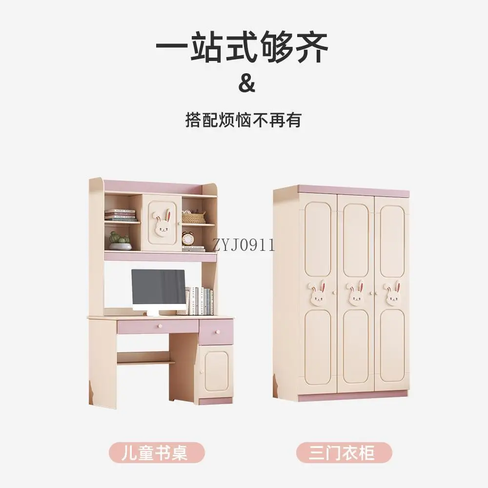 *Solid wood children's wardrobe new popular household bedroom simple assembly wardrobe strong economical storage cabinet