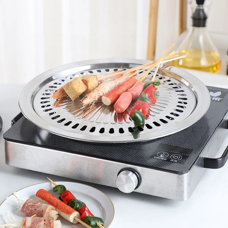 Smokeless Stovetop BBQ Grill Pan Gas Non-Stick Gas Stove Plate Electric  Stove Bakeware Barbecue Roast For Baking Camping Travel - AliExpress