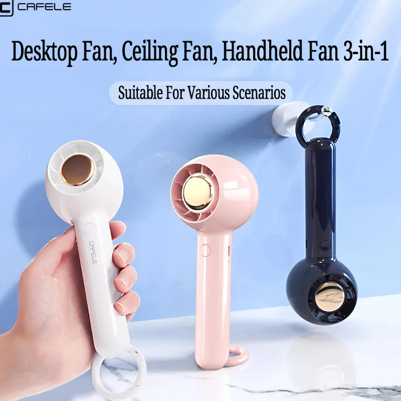 CAFELE Portable USB Fan Noiseless Hand Fans For Home Mini Cooler Summer Gadgets 1200/1500/2200 mAh Outdoor Equipment 3 Gears