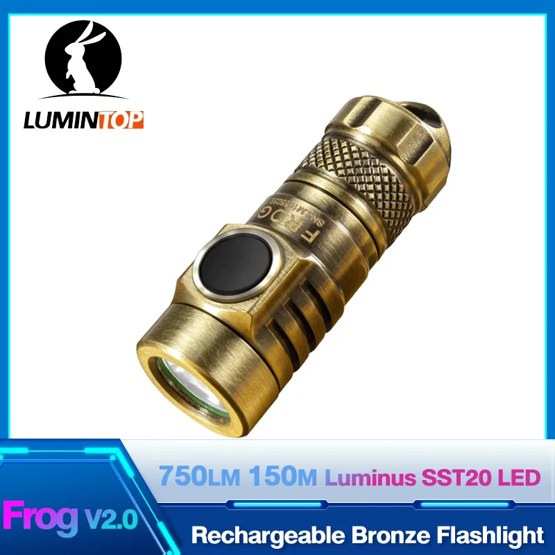 MINI LED Flashlight Rechargeable Light Lumintop Frog Bronze Flashlight