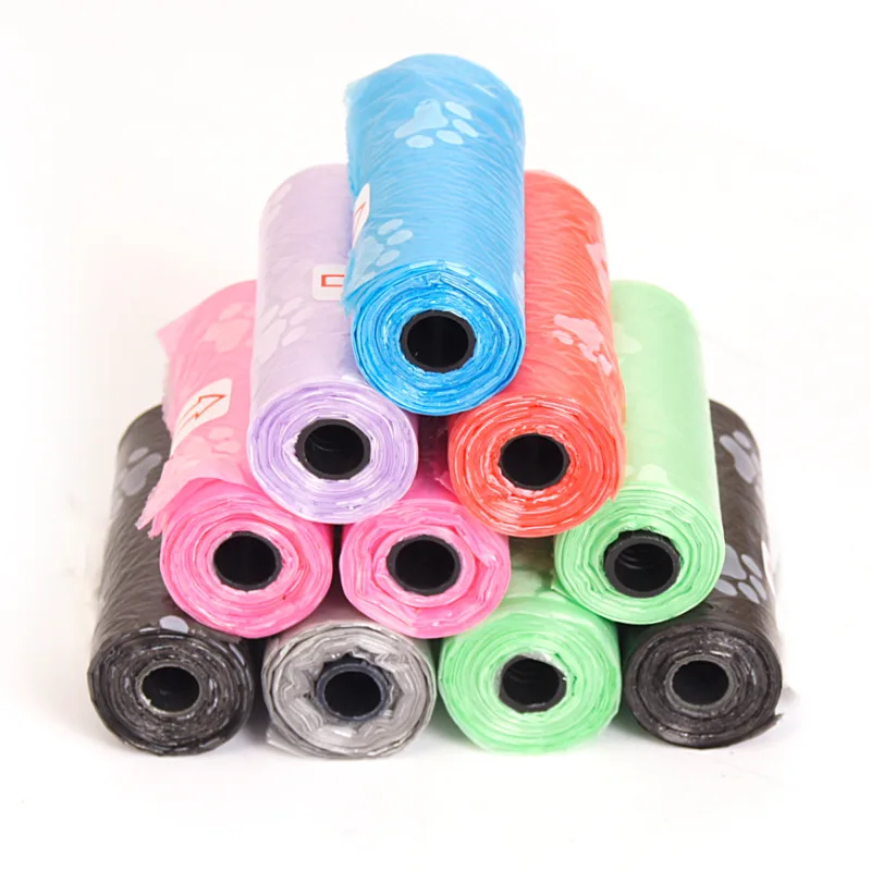 Saco para recolher fezes de cachorro para uso externo, pacote com 15 unidades por rolo, refil para produtos para animais de estimação (GQJYP31)._voghion.com