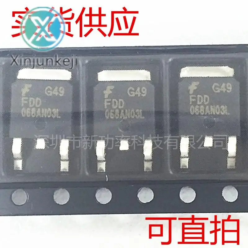 

20pcs orginal new FDD068AN03L field effect MOS tube N channel 30V 35A SMD TO-252