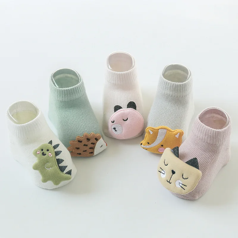 Cute Cartoon Animal Doll Baby Children Socks for Boys Girls Short Anti-slip Floor Ankle Sock Toddler Autumn Thin Cotton Socks