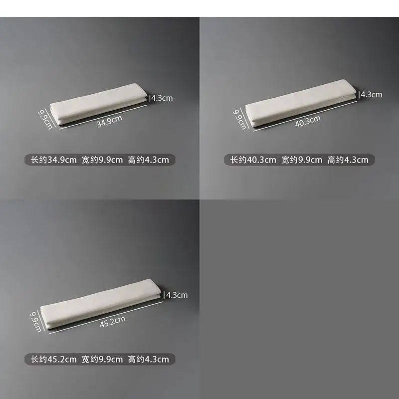 Solid Color Ceramic Folding Long Plate Restaurant Sushi Dessert Snack Plates Molecular Cuisine Specialty Tableware