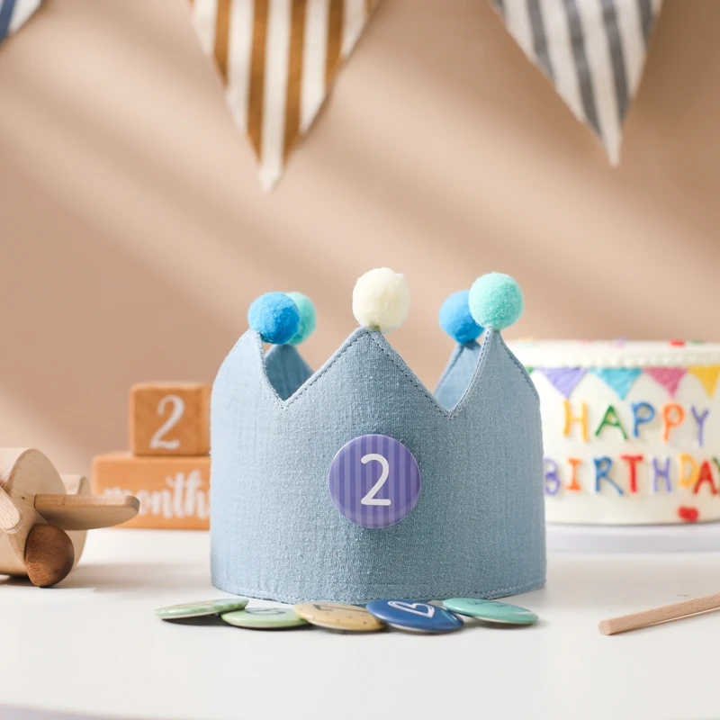 Cartoon Nette Krone 1-6 Jahre Baby Hut 100% Baumwolle Weiche Leere Zylinder Herbst Winter Neugeborenen Hut Baby Pflege produkte Geburtstag Geschenke – Detail 9