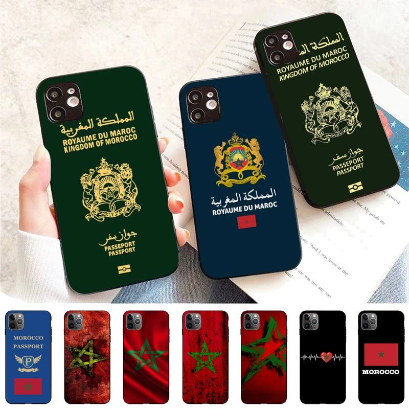 iphone xr wallet case Morocco Flag Passport Phone Case for iPhone 11 12 13 Mini Pro Max 8 7 6 6S Plus X 5 SE 2020 XR XS Funda Case phone cases for iphone 11