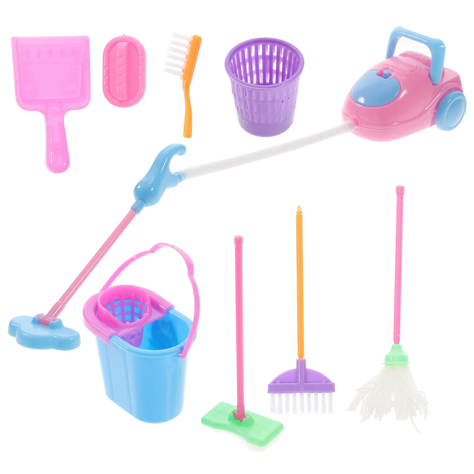 Mini House Cleaning Tools Kid Pretend Play Toy Housekeeping Tool Cleaning Broom Brush Washing House Cleaner For Children