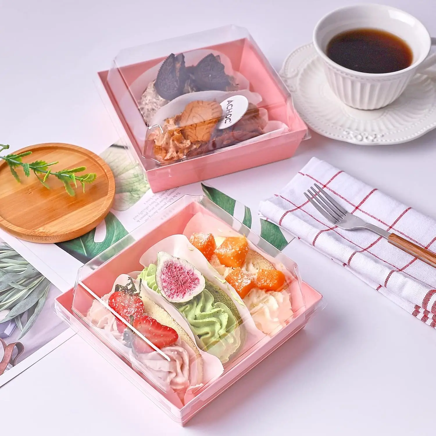 Baking Cake Box 100pcs Baking Transparent Sandwich Packaging Box Dessert Cake Box Snow Mei Niang Thousand Layer Packing