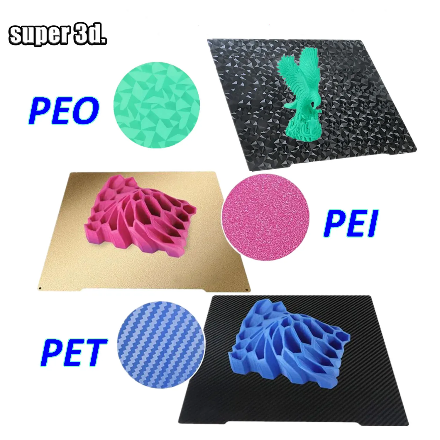 Folha de Aço Magnética Pei Pet Plate k1 Max Bambu P1p Ender Upgrade Voron Bed Pet 350 mm 300 mm 180 mm 220 mm 235 mm 257 mm 310 mm - Imagem 5