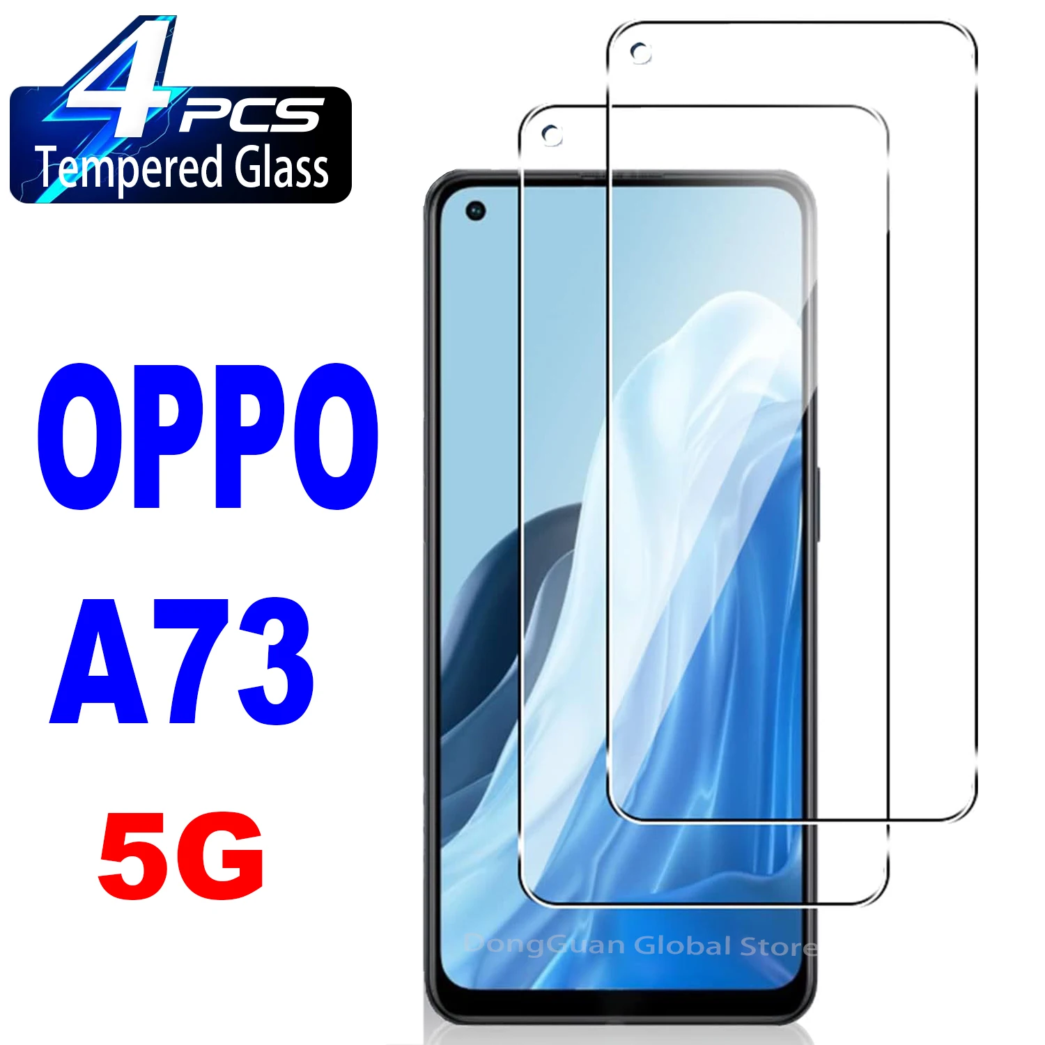 Фото 2/4 шт. высококачественное алюминиевое закаленное стекло для OPPO A73 5G Защитная стеклянная пленка для экрана №1
