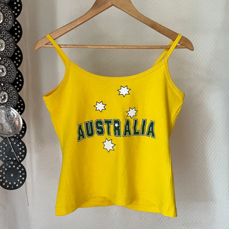 Y2k Kleidung Vintage ärmelloses Tanktop Sommer druck Persönlichkeit helle Farbe ärmellose ästhetische Harajuku Streetwear schlank – Detail 2