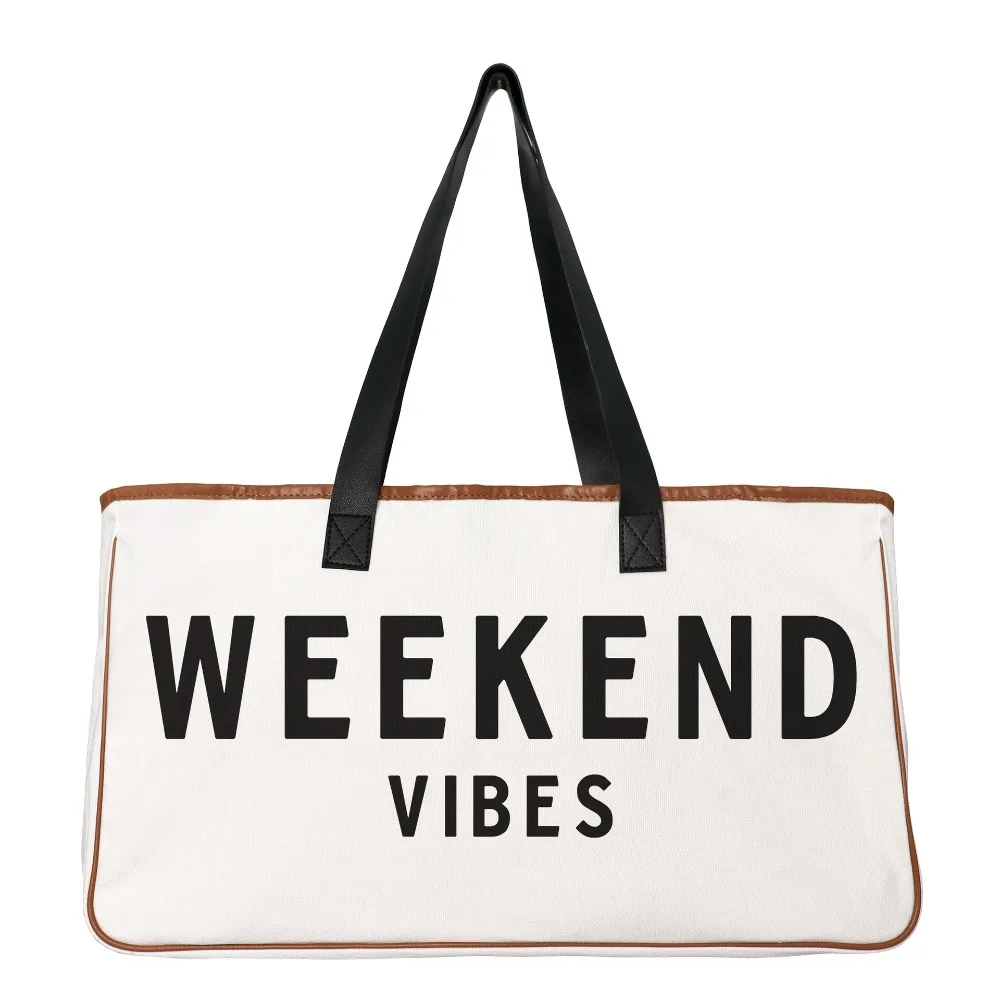 

Холщовые сумки-тоуты Vibes для женщин, модная универсальная вместительная спортивная сумка для выходных, Женский Дорожный чемодан на выходные