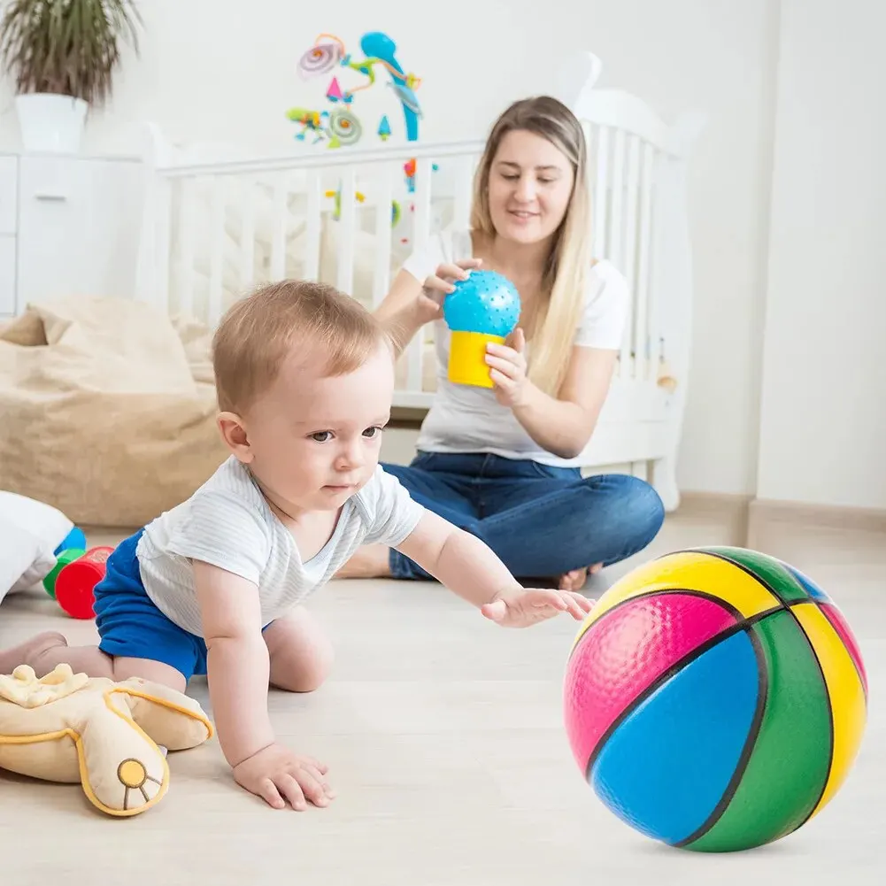 Kid squeeze ball Toy Squeeze Soft Foam Rubber Ball Orange Hand Wrist Exercise Stress Relief Colorful Squeezing Ball Basketball Training
