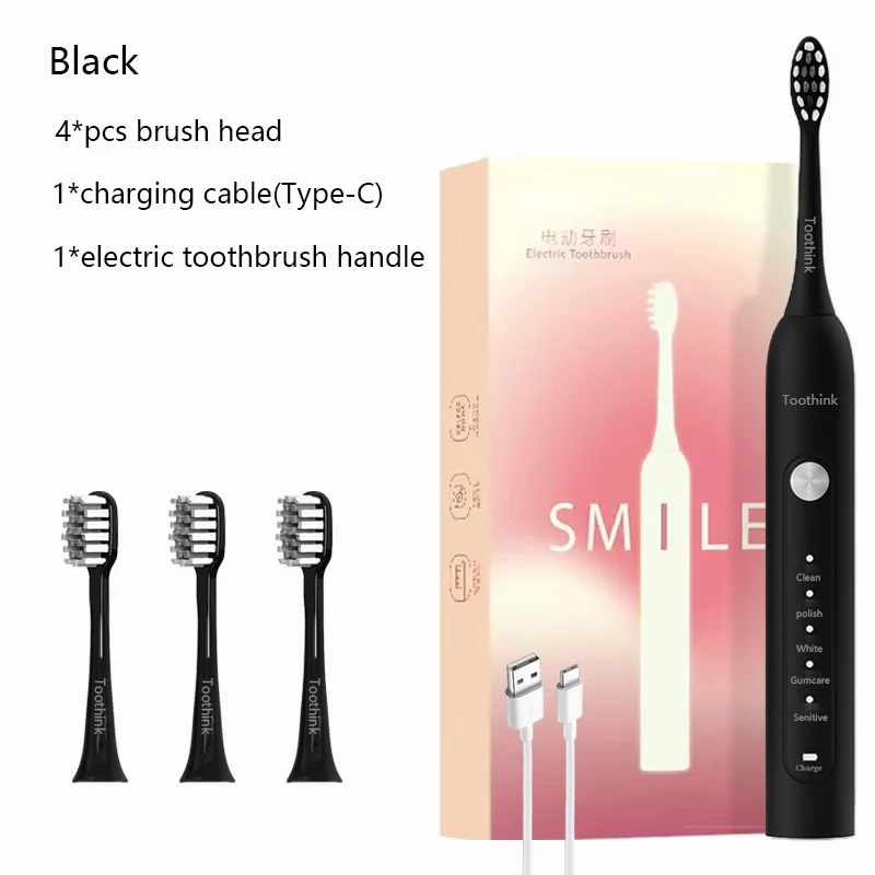 Escova de dentes elétrica sônica ipx7, à prova d'água, branqueadora, cuidados bucais, recarregável, automática, poderosa escova de dentes inteligente para adultos 20