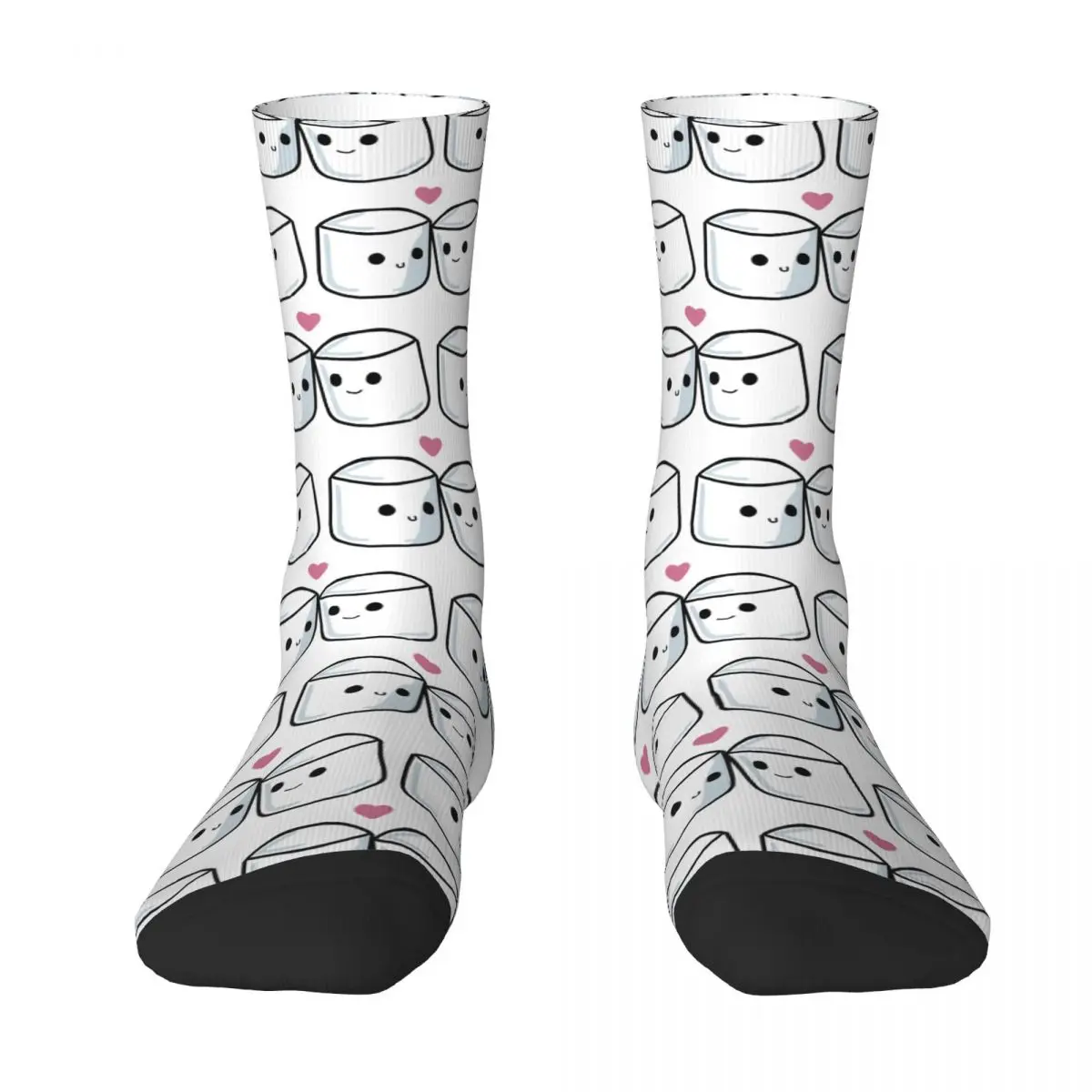 

Marshmallows Happy Camper Marshmallows 4 Contrast color socks INS style Elastic Stockings Funny Novelty Graphic Adult Stockings