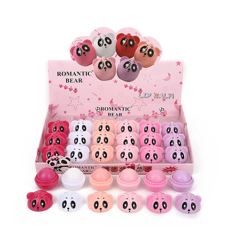 

24Pcs Cute Panda Lip Blam Set Deep Moisturizing Hydrating Brighten Clear Lip Balm For Dry Cracked Lips Care