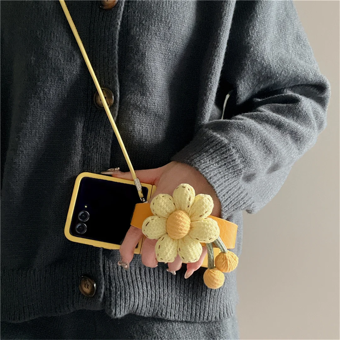 Charming Yellow Sunflower Portable Wrist Phone Case - Shockproof Protective Cover