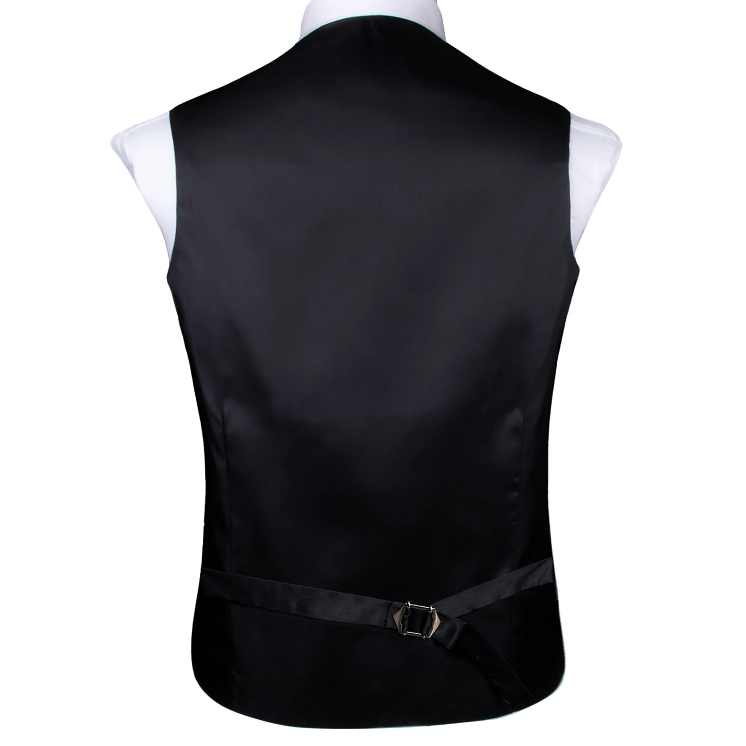 Hi-Tie Viscose Mens Vest With Bowtie Jacquard Solid Plain Striped Waistcoat Jacket Hanky Cufflinks Wedding Business S to XXXL 3