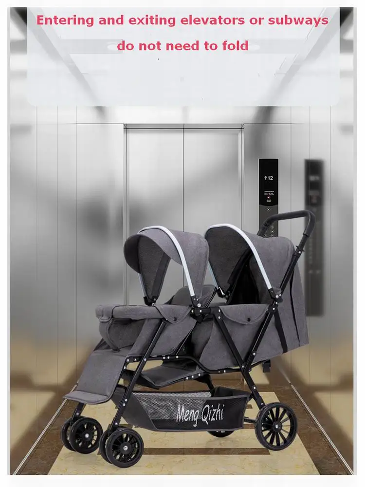Baby Stroller New Design Two Seats Sit And Lie Down Baby Bed Lightweight Foldable Twins Child Pram Baby Carriage Baby-Car